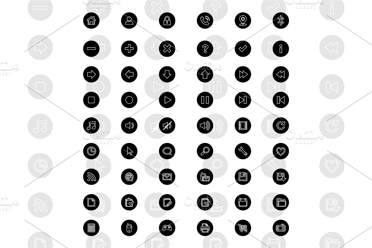 Mobile interface fill and line icons, a Solid Icon by Nazim's Shop (Photo 4 of 9)