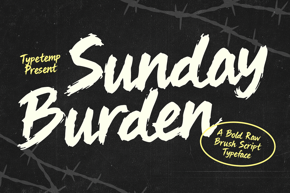 Sunday Burden Bold Raw Brush, a Handwritten Font by Typetemp Studio (Photo 1 of 10)