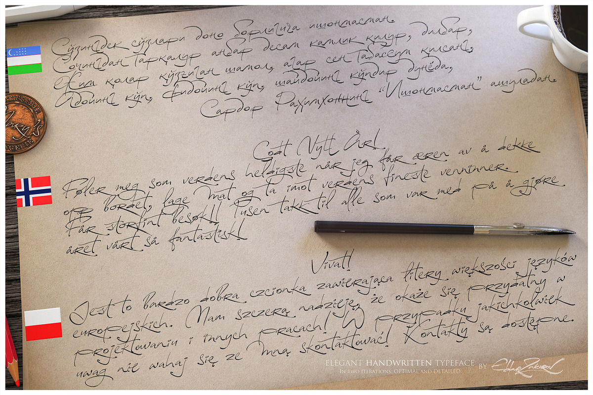 Reissfeder: Handwritten Typeface, a Handwritten Font by Eldar Zakirov's (Photo 17 of 29)