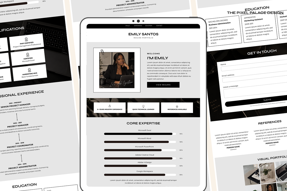 Resume Website Template Simplistic, a Landing Page Template by The Pixel Palace (Photo 4 of 6)