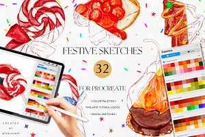 Festive Sketches & Color Palettes, a Palette Add-On by Liquid Amethyst Art