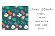 Peacocks & Berries Seamless Pattern, a Pattern Graphic by Painted Puffin Creative (Thumbnail 5 of 5)