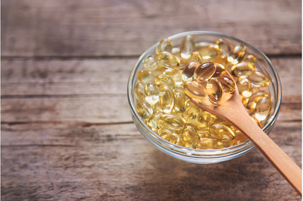 Vitamin E in fat-soluble capsules, a Health & Medical Photo by yanadjana
