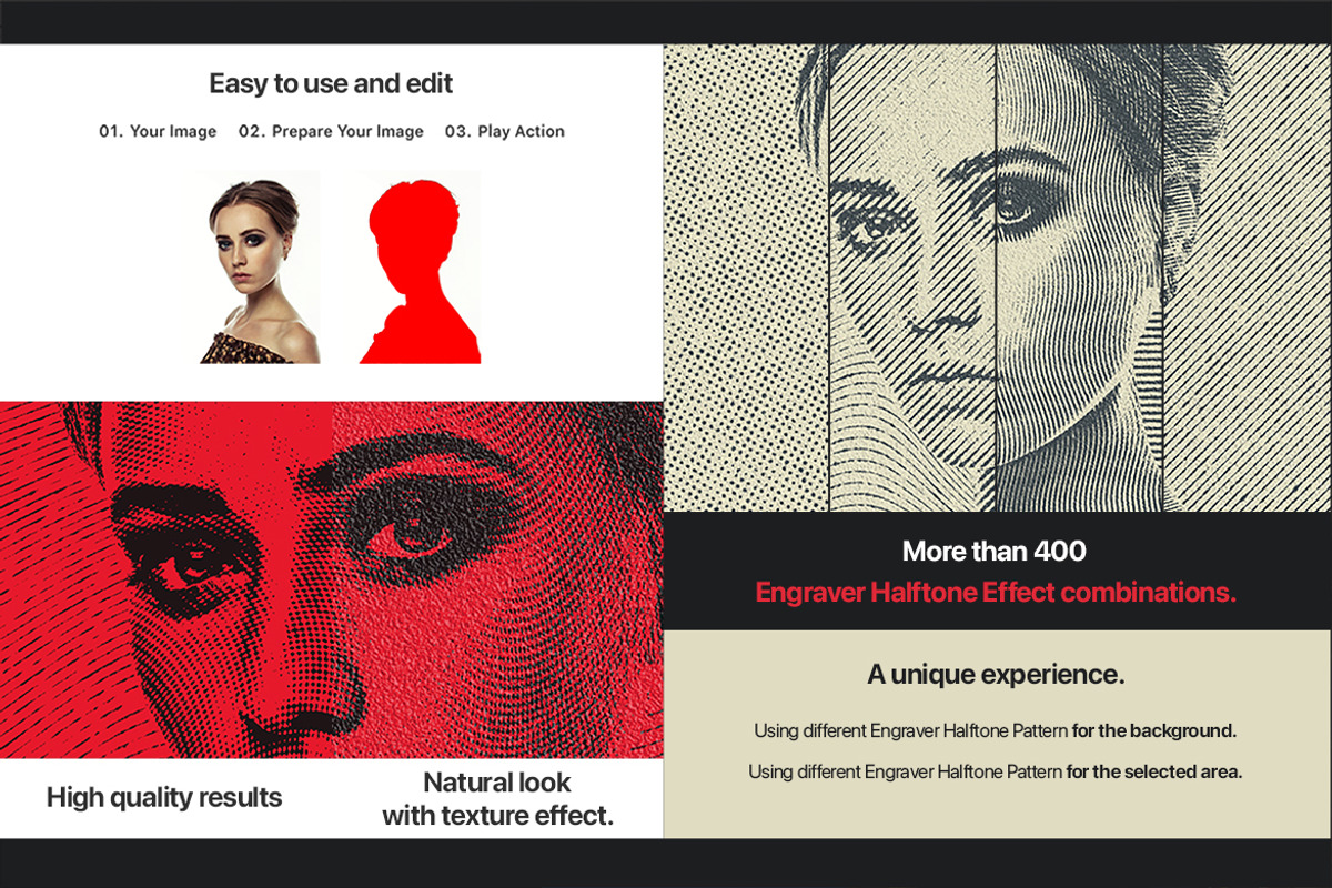 Engrave Halftone Pro Ps Action, an Action Add-On by ridvanpars (Photo 4 of 12)