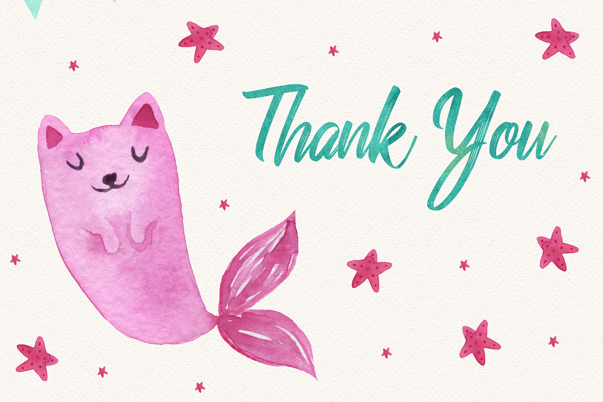 Watercolor Mermaids Clipart, an Animal Illustration by LeMagiqueBoutique (Photo 6 of 6)