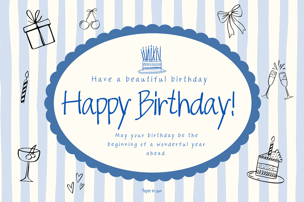 Happy Birthday Font, a Handwritten Font by paperinsun (Photo 1 of 6)