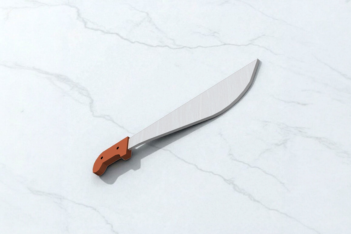 Machete Knife - 3d papercraft preview 2