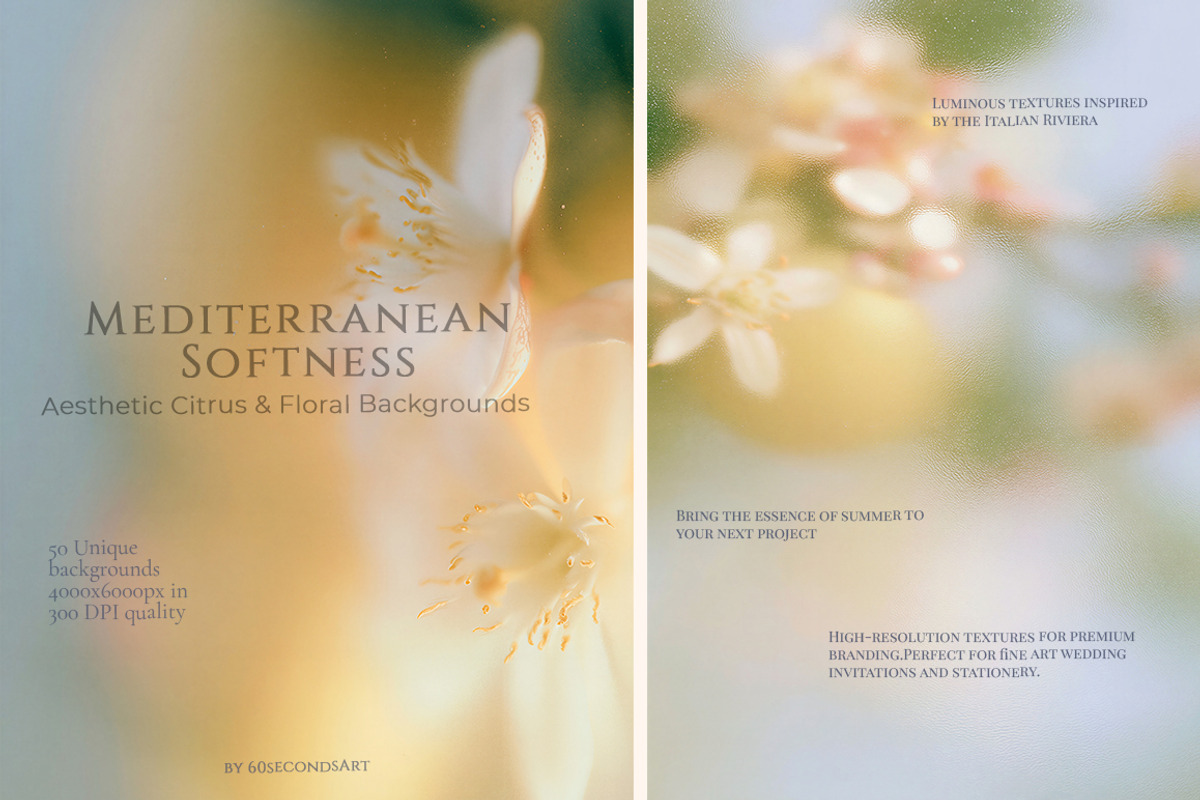Mediterranean Blur lemon backgrounds, a Background Graphic by 60secondsArt (Photo 10 of 14)