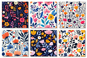 Abstract Flower Patterns Bundle, a Texture Illustration by Dream Creation (Thumbnail 4 of 6)