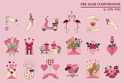 Vintage Valentine's Day. Retro 70s., an Object Graphic by Sofico (Thumbnail 6 of 16)