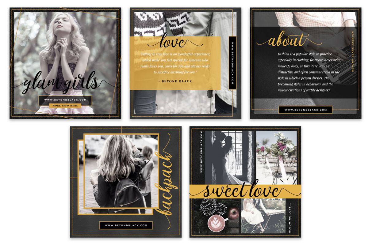 Beyond Black Social Media Pack, a Social Media Template by Typography Prime (Photo 2 of 7)