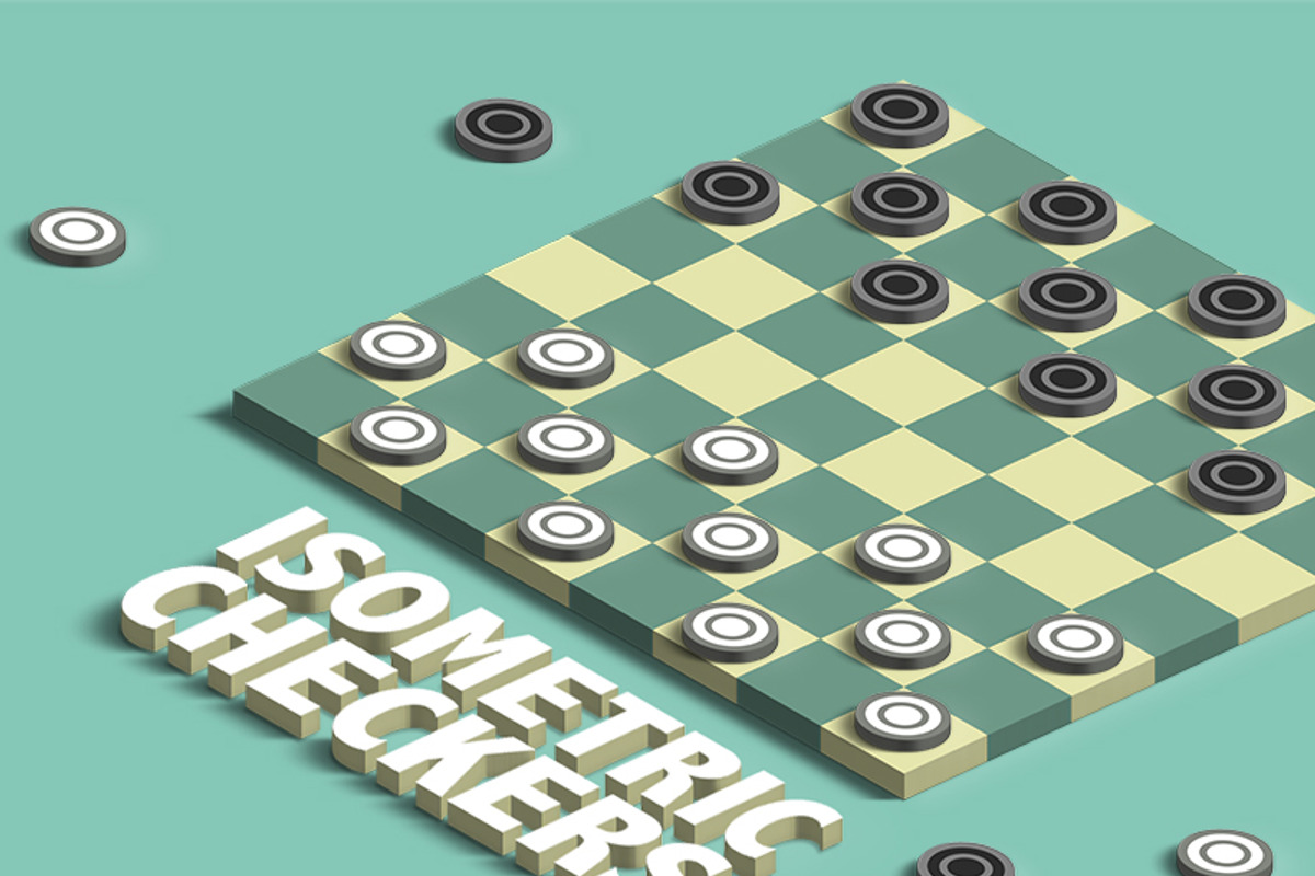 Isometric Checkers Mockup, an Object Graphic by Beavergraphy (Photo 3 of 3)
