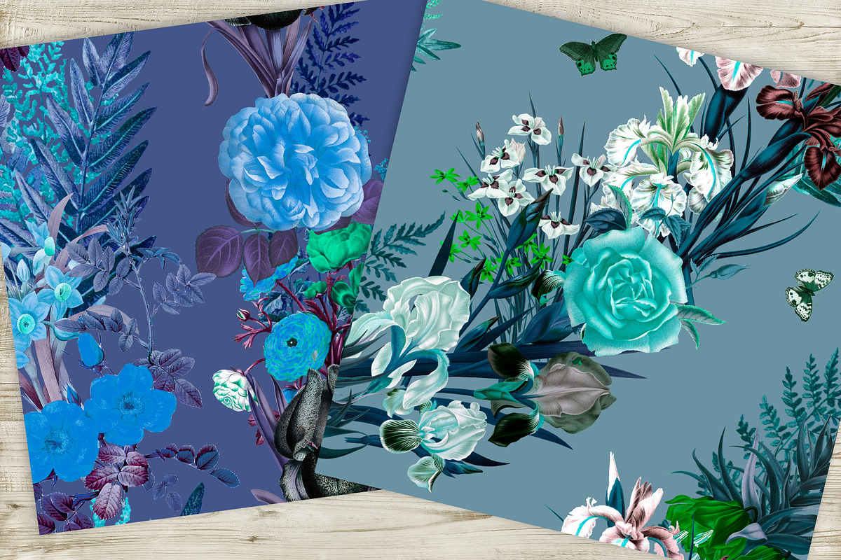 Blue vintage seamless patterns, a Pattern Graphic by NastiaDesignsPrints (Photo 8 of 10)