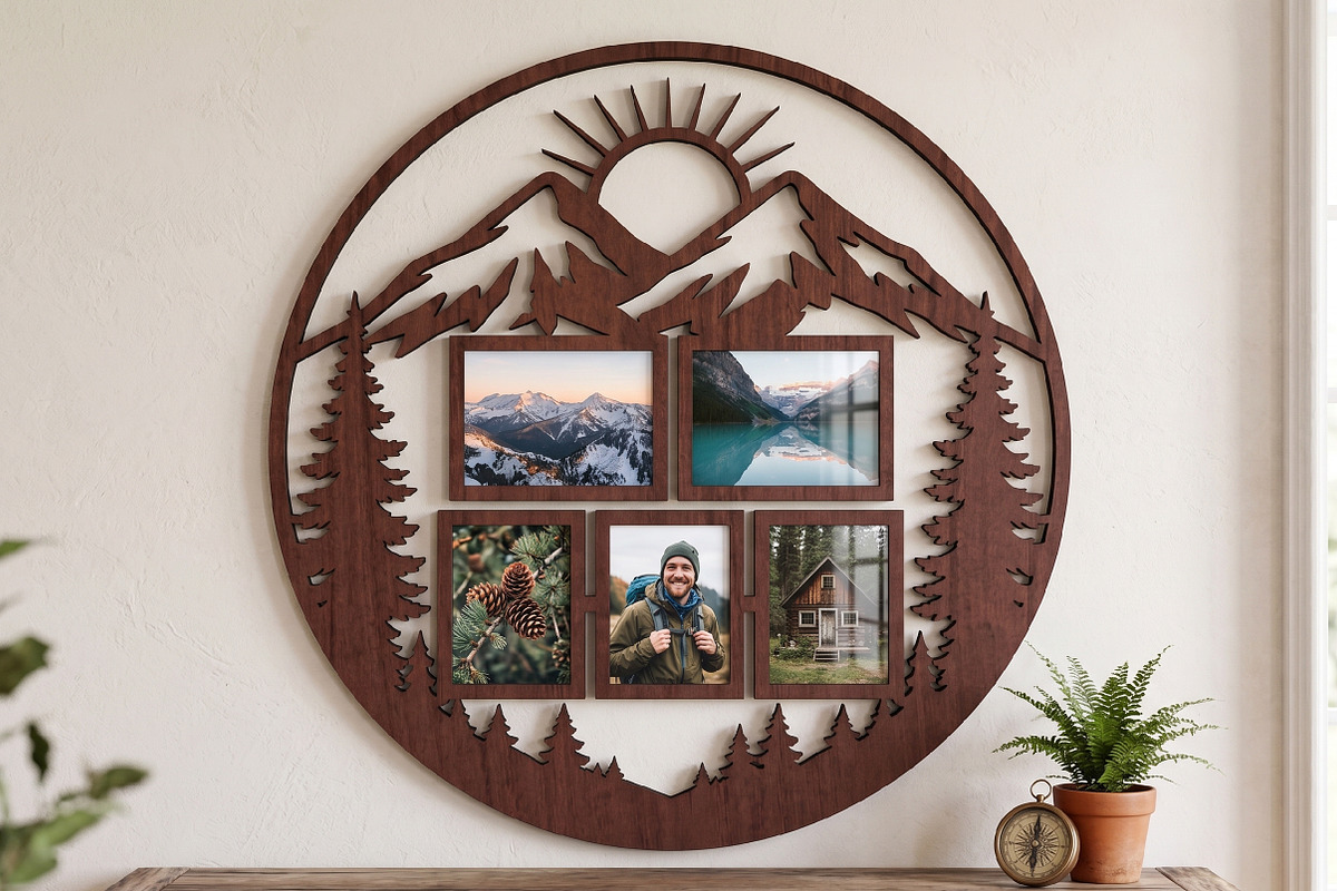 Mountain Forest Family Photo Frame, an Object Graphic by Libby Wishes (Photo 1 of 3)