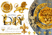 Golden Lions: Luxury Watercolor Kit, a Decorative Illustration by FineArt (Thumbnail 8 of 14)