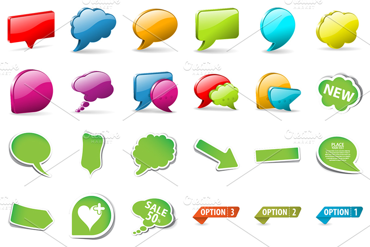 Speech Bubbles, Social Media Sticker, a Decorative Illustration by TAlex (Photo 6 of 7)