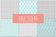 6 SKETCHY seamless patterns, a Pattern Graphic by SomStock (Thumbnail 1 of 7)