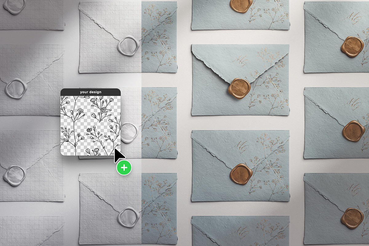 Handmade Envelope Layout with Wax, an Advertising Mockup by Custom Scene (Photo 6 of 11)