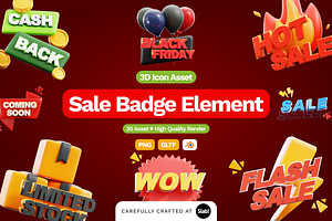 3D Sale Badge Element, an Object 3D Model by SLAB! Design