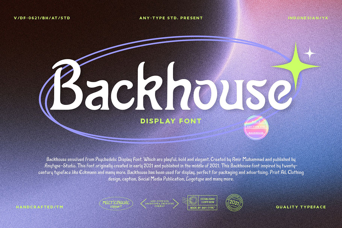 Backhouse Display Font, a Sans Serif Font by Any-Type® Foundry (Photo 1 of 11)