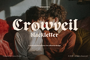 Crowveil Soft Gothic Display Font, a Blackletter Font by Creacy Studio (Thumbnail 1 of 6)