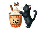 Watercolor Autumn CAT Clipart, an Illustration by Designking (Thumbnail 4 of 4)
