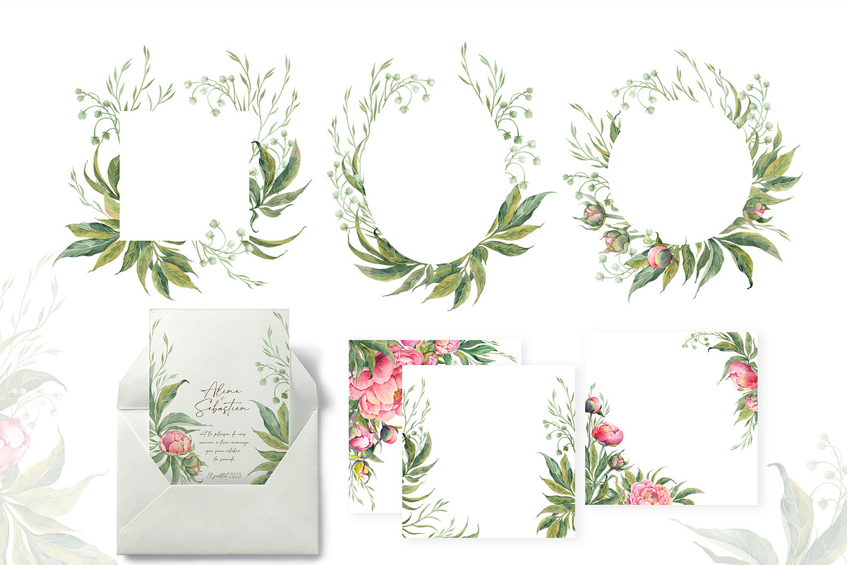 PEONY watercolor clip art & patterns, an Object Graphic by Jeanna Draw (Photo 12 of 15)