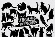 Black Cat Procreate Stamp Brushes, a Brush Add-On by JSquarePresents (Thumbnail 2 of 5)