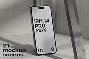 iPhone 14 Pro Max Bundle - 21 Mockup, an iPhone Mockup by 360 Mockups (Thumbnail 2 of 13)
