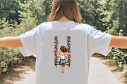Girl on swing with roses summer fash, an Illustration by CrexoraLab (Thumbnail 3 of 4)