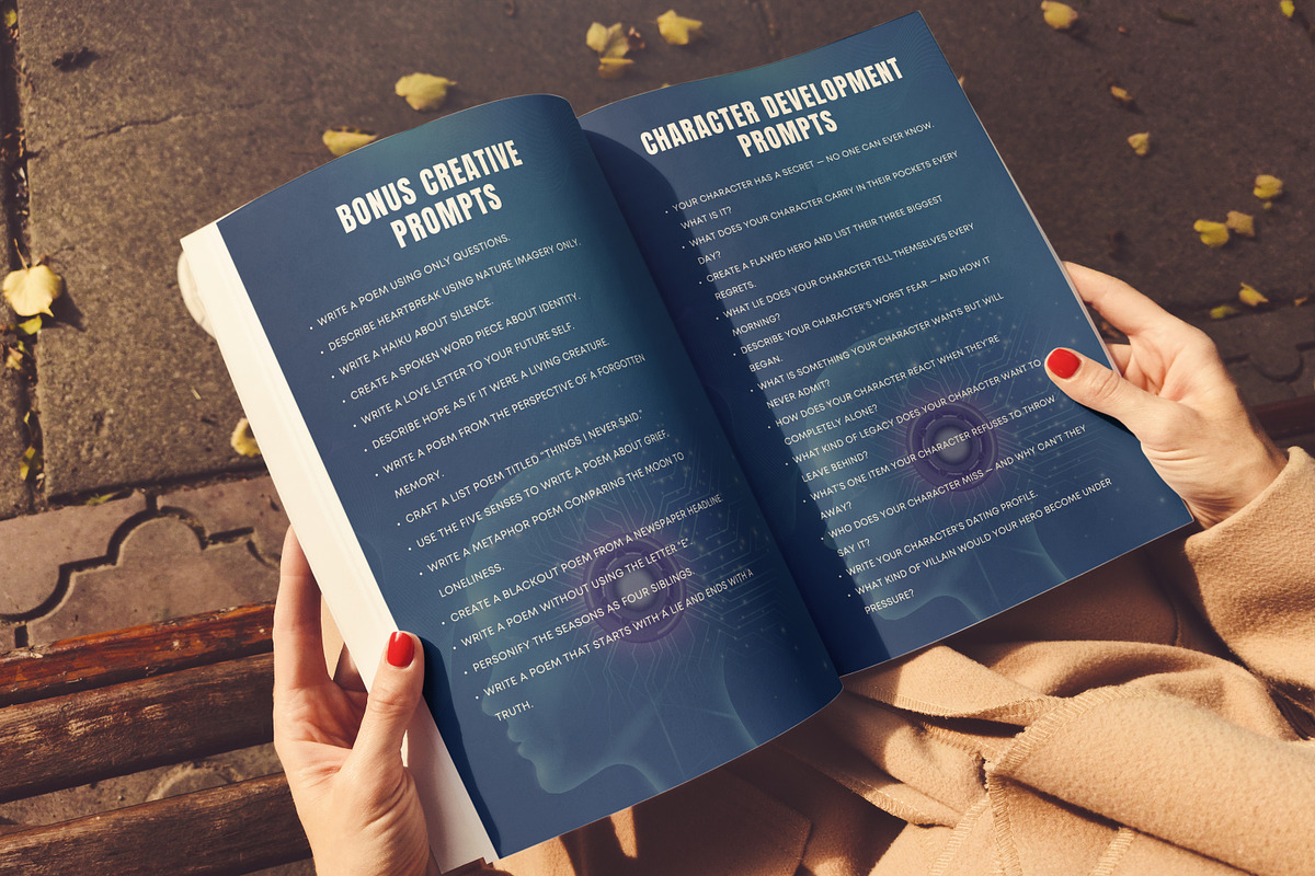 1000+ AI-Assisted Writing Prompts, a Stationery Template by Designmela01 (Photo 6 of 7)