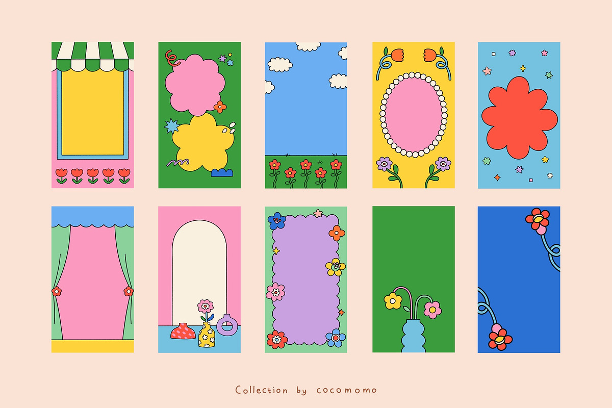 Bloom! - Retro Floral Collection, a Background Graphic by cocomomo (Photo 10 of 11)