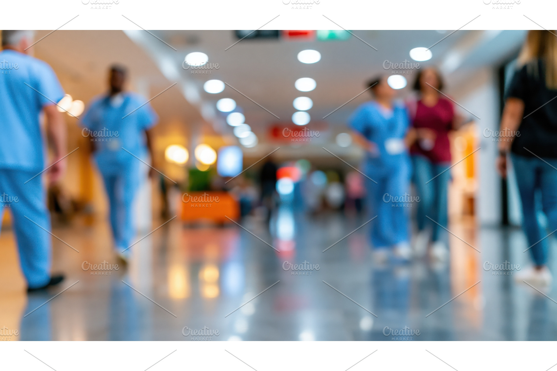 Blurred doctors and nurses work in a, a Health & Medical Photo by Lermont51
