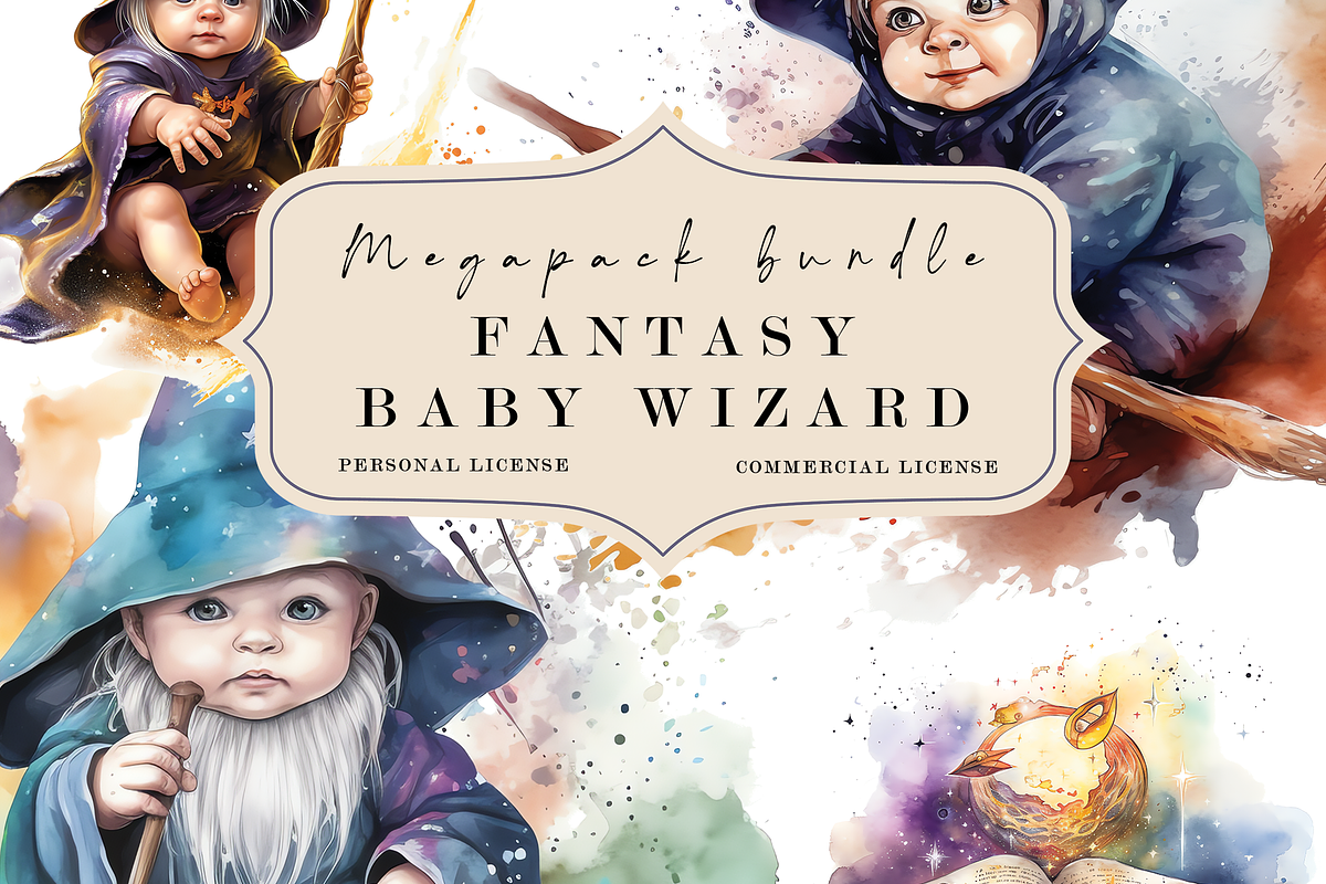 Magical Fantasy Watercolor Clipart, a Photo by Redwood Digital Art (Photo 4 of 11)