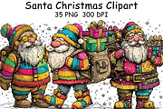Santa Christmas Clipart, an Illustration by CraftArtStudio (Thumbnail 1 of 6)