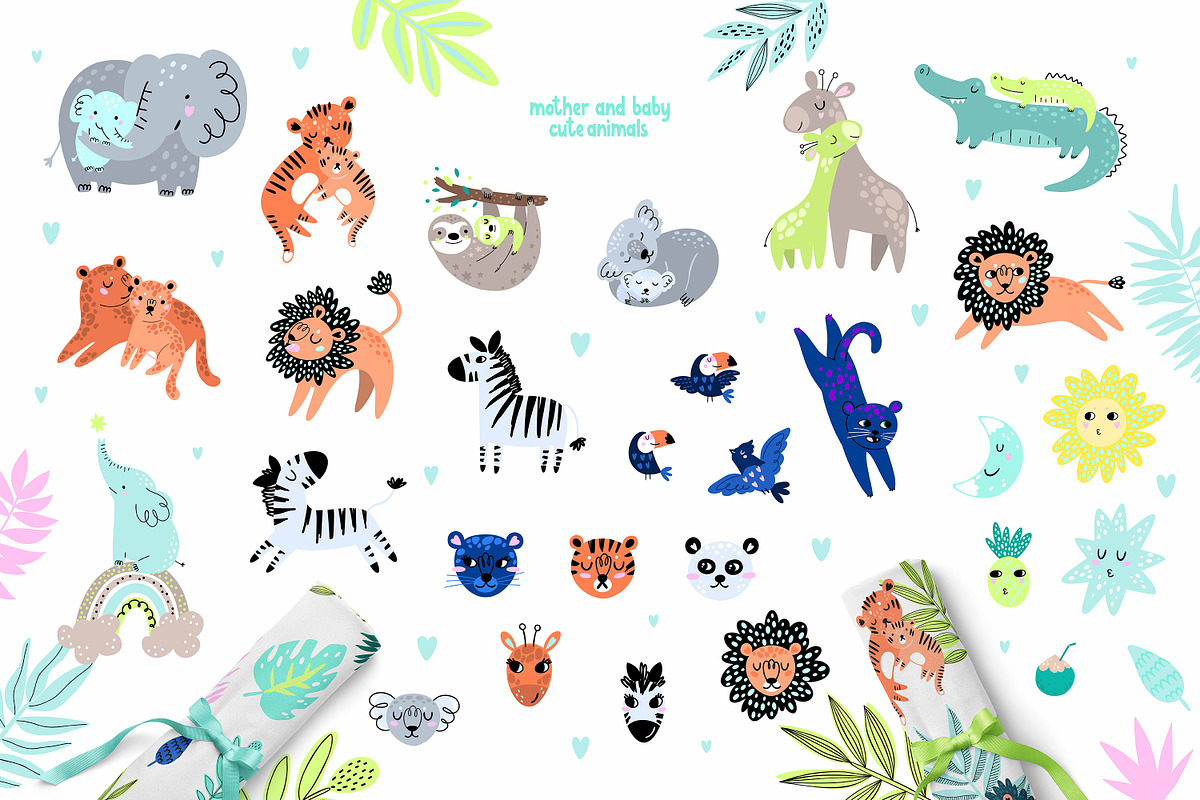 Jungle Cute Baby Animals clipart, an Animal Illustration by OxanaTally (Photo 6 of 10)