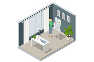 Isometric scene of a woman, a Person Illustration by Golden Sikorka