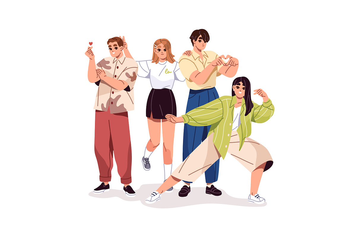 Happy friends groups, friendship set, a Person Illustration by PaperTrident (Photo 3 of 5)