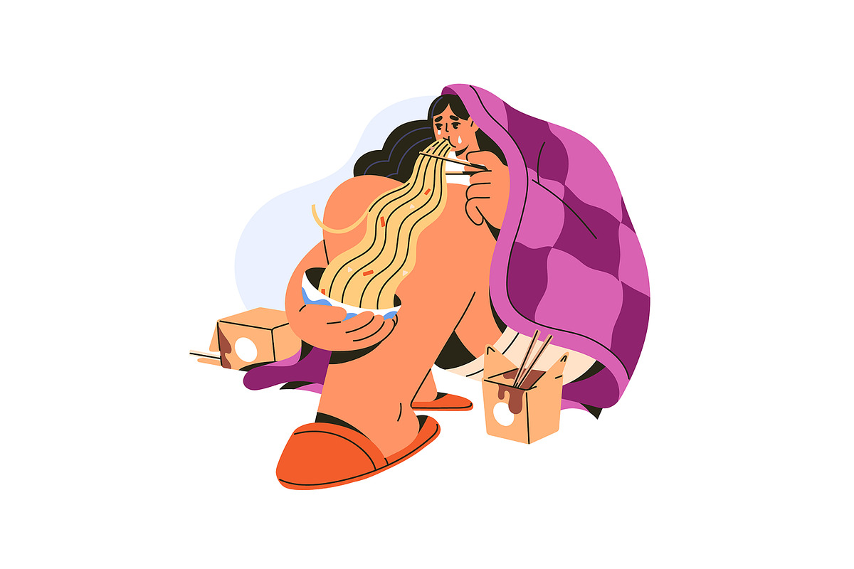 Binge eating, food disorder concept, a Food Illustration by PaperTrident (Photo 6 of 7)