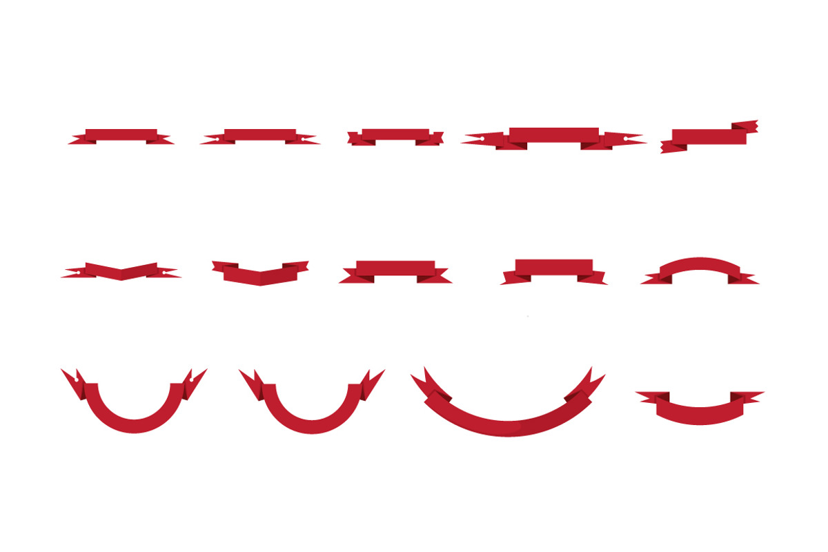 Flat Vector Ribbons, an Object Graphic by kulturrrno (Photo 2 of 8)