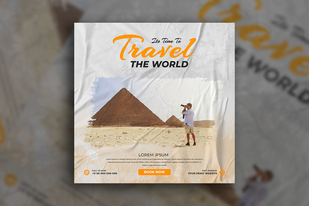Travel social media post banner, a Social Media Template by Tanmoy Topu (Photo 8 of 11)