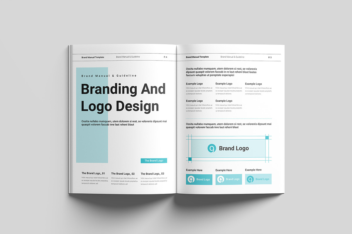 Brand Manual Template, a Brochure Template by GoldenGrid Studio (Photo 2 of 12)