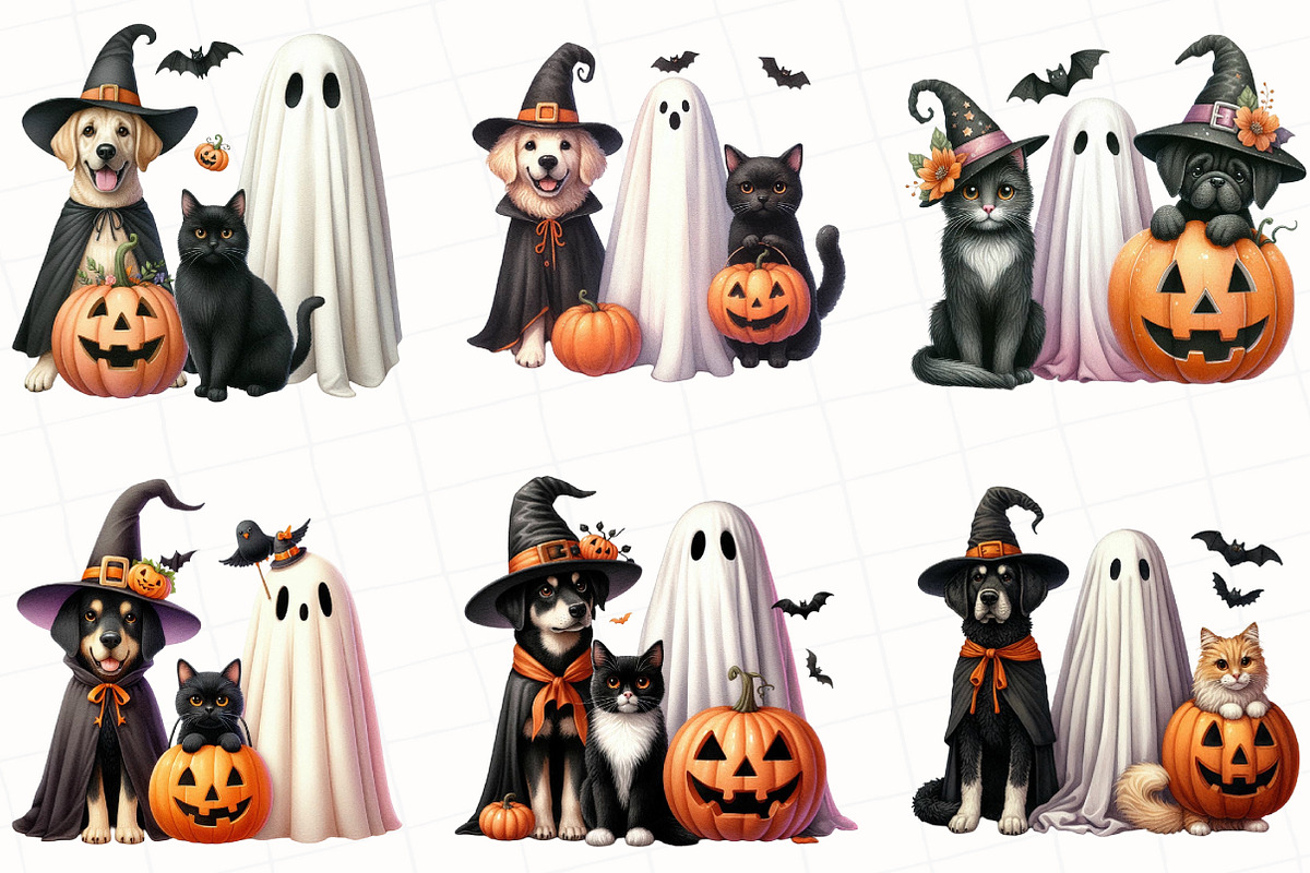 Halloween Dog and Cat Clipart, an Illustration by OK Design (Photo 4 of 5)