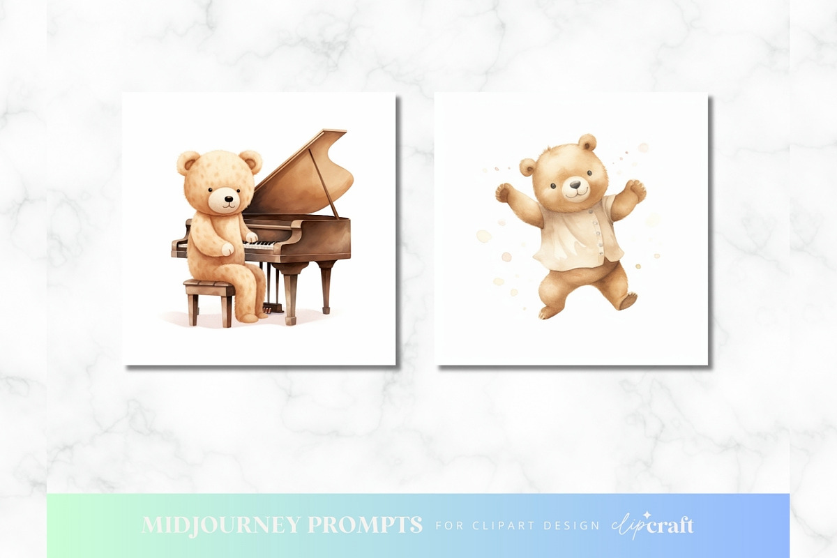 Watercolor Transport Bears Prompt, an Animal Illustration by ClipCraft (Photo 5 of 9)