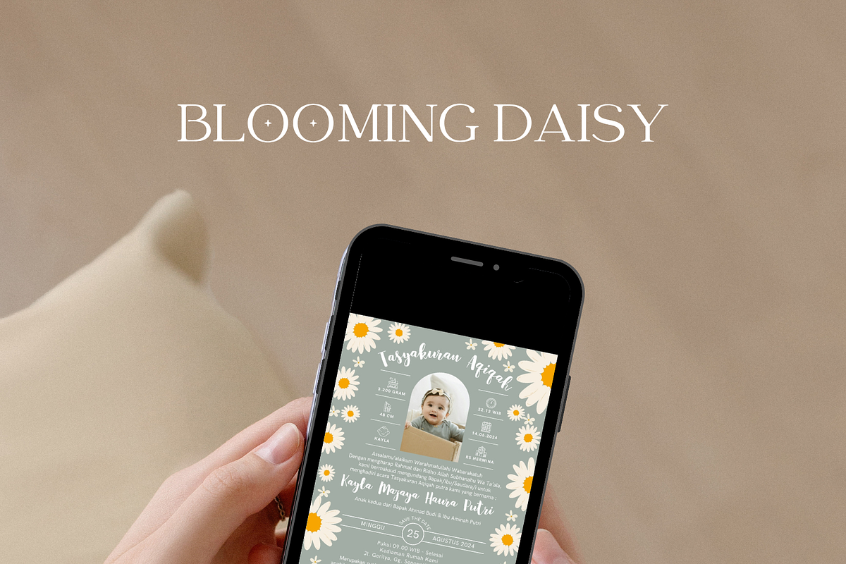 Sage Green Daisy Baby Shower Canva, an Invitation Template by Blooming Daisy (Photo 3 of 4)