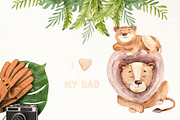 Animal Dads. Watercolor Cliparts., an Animal Illustration by TachNatur (Thumbnail 7 of 7)