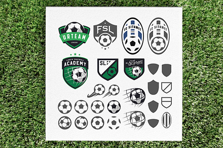 Soccer emblem design elements