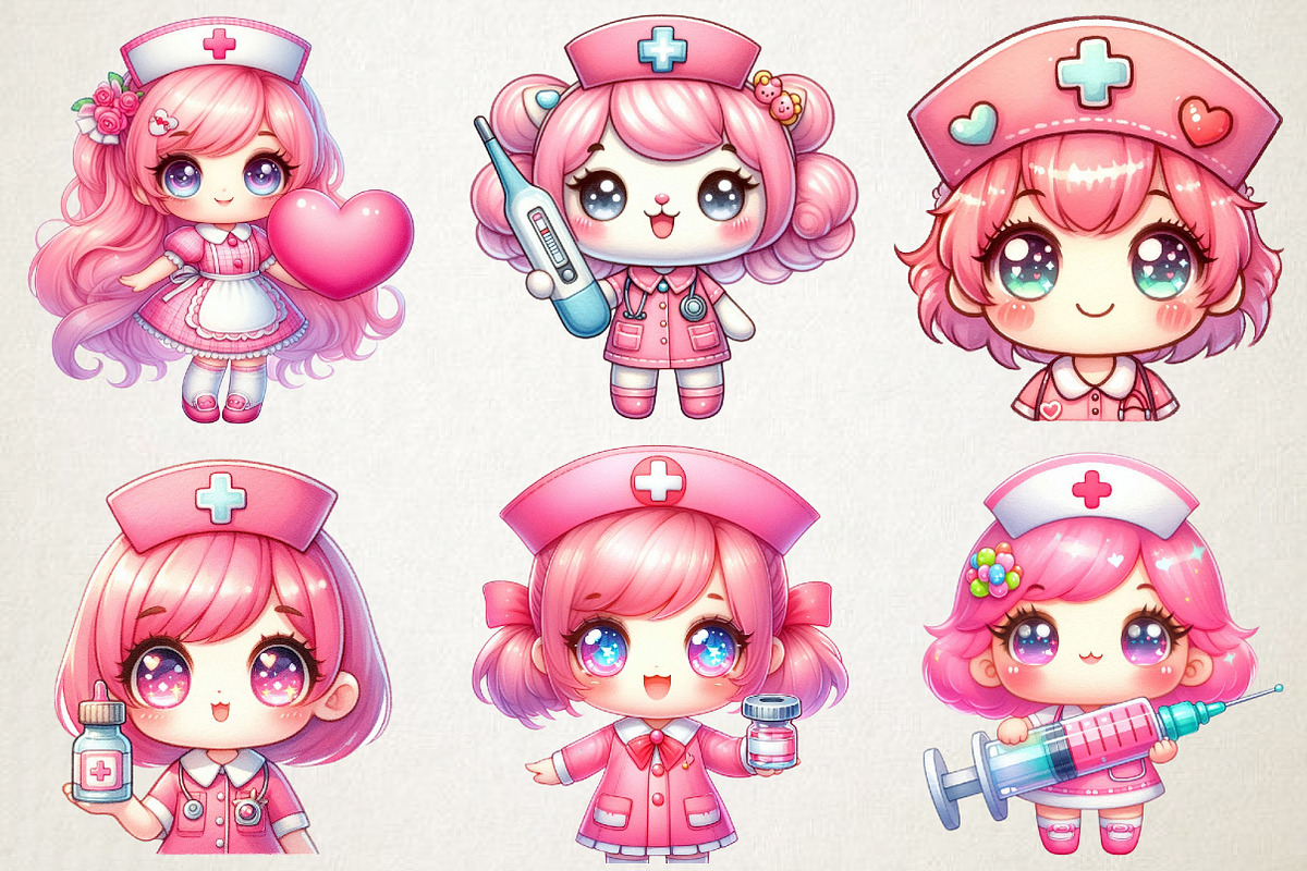 Cute Pink Nurse PNG Clipart, a Seasonal Illustration by RobertsArt (Photo 2 of 6)