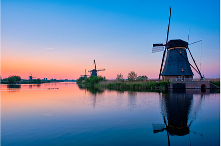 Windmills at Kinderdijk in Holland, an Architecture Photo by f9photos