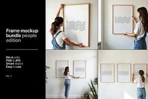 4x Bundle Frame Mockup With Person